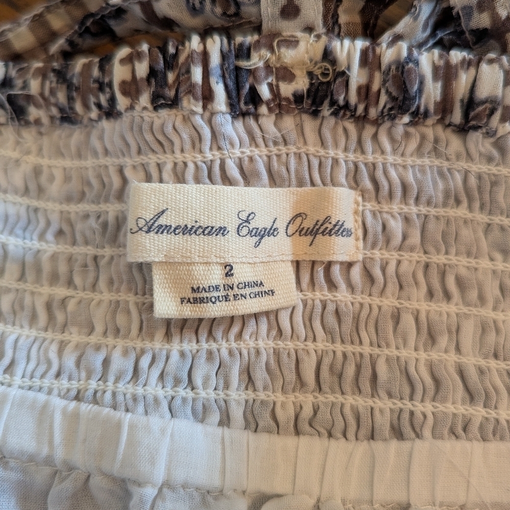 American Eagle Outfitters Dress Size 2, Blues, Browns, White - Picture 3 of 4